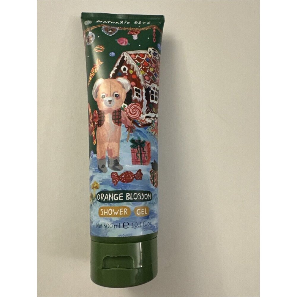 New Nathalie Lete Orange Blossom Shower Gel 10.1 Oz Cream Green Bear D37